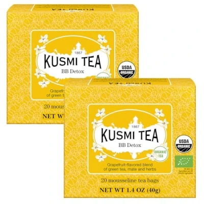 Image de Kusmi Tea Lot de 2 boîtes (Thé vert BB Détox Bio) Thé vert, Maté aux arômes pamplemousse