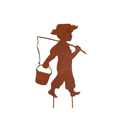 Afbeelding van UNUS Tuinpen in de vorm van een jongen met hengel roest medium