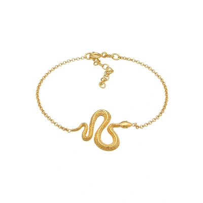 Afbeelding van Elli Basic Snake Armband goldcoloured, Dames, Maat: 16, Gold coloured