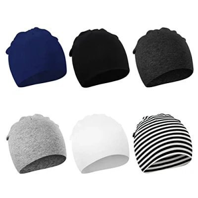 Afbeelding van DRESHOW Babymuts voor pasgeborenen, peuters, zacht, schattig, gebreid, baby&#039;s, jongens, kinderen, mutsen, Set van 6 stuks