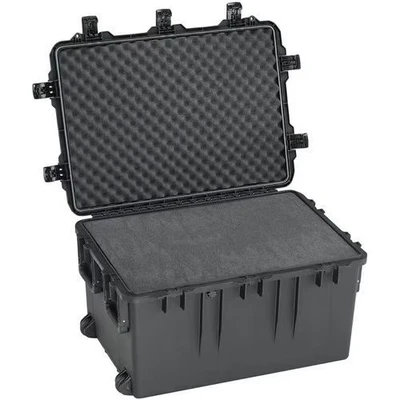 Afbeelding van PELI Storm IM3075 transportkoffer voor zware lasten, waterdicht en stofdicht, inhoud 181 l, gemaakt in de VS, met aanpasbare schuimrubberen inzetstuk, kleur: zwart
