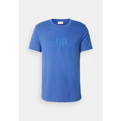 Afbeelding van GANT Tonal Shield Tshirt print, Heren, Maat: Large, Rich blue