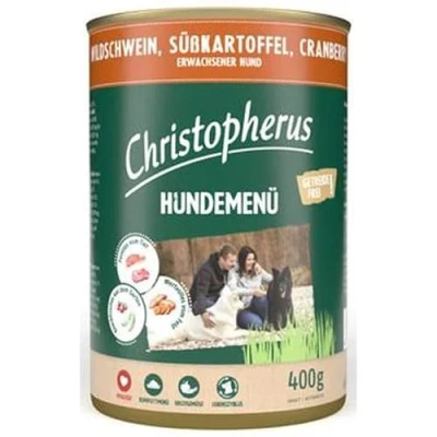 Afbeelding van Christopherus hondenmenu Adult 6x400g wild zwijn, zoete aardappelen