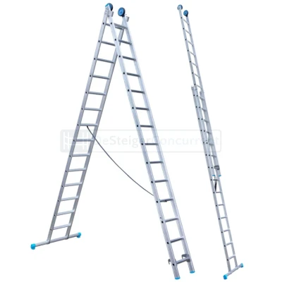 Afbeelding van Eurostairs Reform ladder dubbel recht 2x14 sporten + gevelrollen