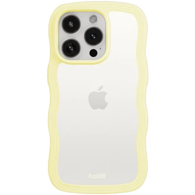 Afbeelding van Holdit Hoesje Geschikt voor iPhone 15 Pro Max Wavy Case Geel
