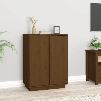Afbeelding van Dressoir 60x35x80 cm massief grenenhout honingbruin