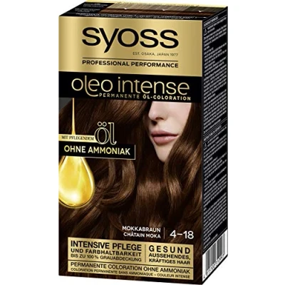 Afbeelding van SYOSS Oleo Intense permanente olieverf 4 18 mokka, met voedende olie en zonder ammoniak, 3 x 115 ml, stuks