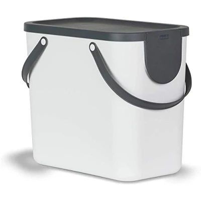 Afbeelding van Afvalscheidingssysteem voor de keuken, kunststof (PP) BPA vrij, wit/antraciet, (40,0 x 23,5 34,0 cm), 25 l