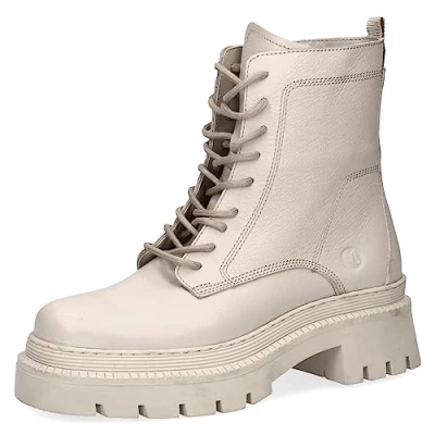 Afbeelding van CAPRICE 9 25230 41 enkellaarsjes met veters en hak voor dames, Beige kam