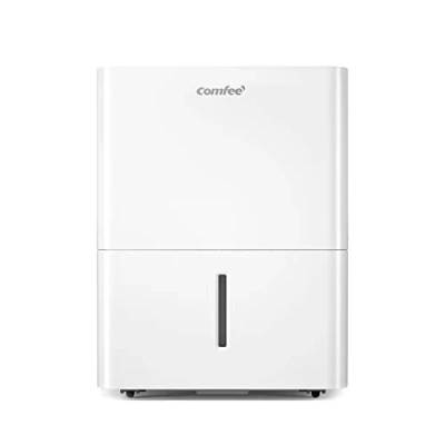 Image de Comfee Déshumidificateur 12L/jour,déshumidificateur Electrique Silencieux avec Réservoir 2,1L, Drainage Continu,Minuterie 24h,Déshumidification de pièces jusqu&#039;à 20m²/50m3,MDDN 12DEN7, Blanc