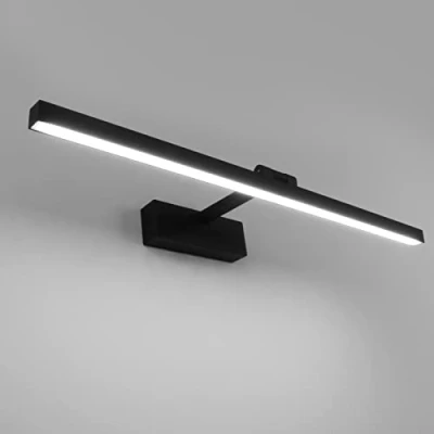 Afbeelding van Klighten LED spiegellamp voor badkamer 61 cm 180 draaibaar IP44 18 W 1170 lumen badkamerspiegel wandlamp aluminium wandlamp, koud wit 5500 K, zwart