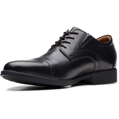 Afbeelding van Clarks Whiddon Cap Sneakers voor heren, Zwart leder