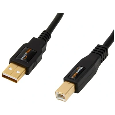 Afbeelding van Amazon Basics USB 2.0 kabel (a male naar b stekker, vergulde 1,8 m)