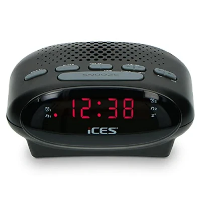 Afbeelding van Ices ICR 210 Black FM wekkerradio, zwart