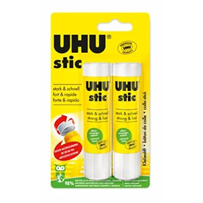 Image de UHU Stic Bâton de Colle sans solvants, blanche, lot 2 stics 21 g