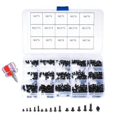 Afbeelding van Assortiment Micro Schroeven M2 M2,5 M3, Ronde Kruiskopschroeven, Reparatieschroeven Kit voor Laptop HDD SSD 450 stuks, met schroevendraaier