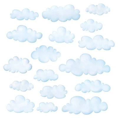 Afbeelding van DECOWALL DS 8030 Wolken Muurstickers Kinderkamer Baby Woonkamer (Klein)