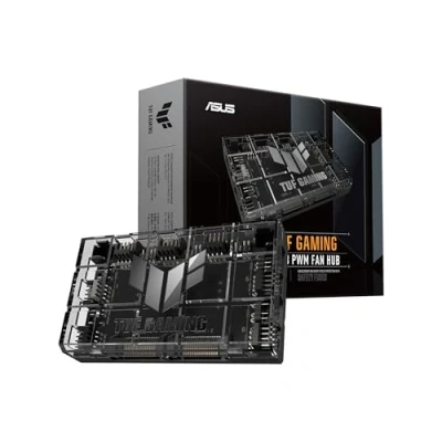 Afbeelding van ASUS TUF Gaming ARGB PWM ventilatorhub (6 poorten voor behuizingsventilator en bediening, 2 SATA voedingspoorten, synchroniseert koeling lichteffecten, bevestiging