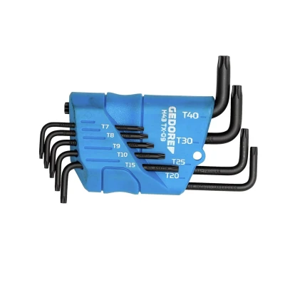 Afbeelding van Gedore H 43 TX 9 delige Stiftsleutelset voor inwendige TORX schroeven T7 T40 1531417