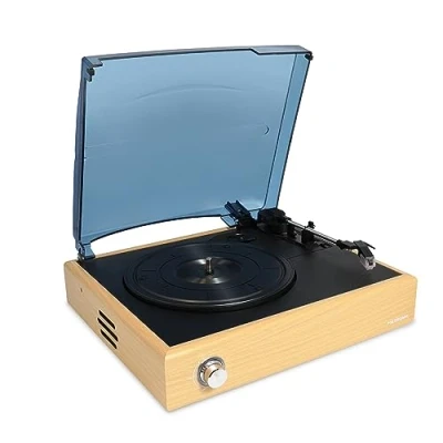 Afbeelding van Metronic Vintage Bluetooth draaitafel met 3 snelheden, 33, 45 en 78 omwentelingen, geïntegreerde houten luidspreker, houtafwerking 477360
