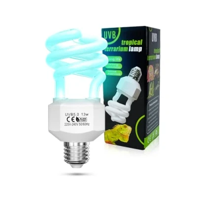 Afbeelding van TobeBright 13 W uvb 5.0 E27 lamp voor cameleon AC220 240V druif fluorescentielamp aquarium, glazen container, voederbak, schildpad, slang, hagedis, reptielen enz. (1 stuk)