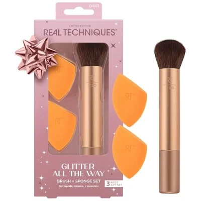 Afbeelding van Real Techniques Glitter ALL THE WAY Sponge SET + Brush Kwastenset, Maat: 200 g,