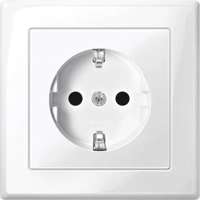 Afbeelding van Merten MEG2300 1419 Wandcontactdoos System M Polar wit