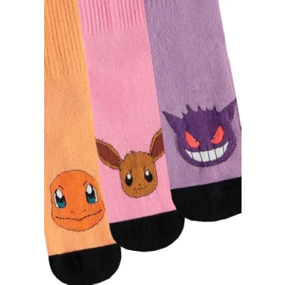 Afbeelding van Pokémon Set van 3 paar sokken 35/38 Gengar/Charmander/Eevee