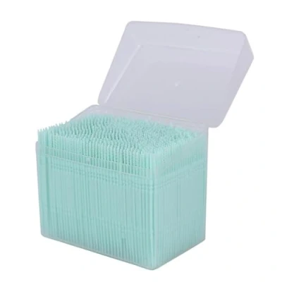Afbeelding van Wegwerp tandenstoker van kunststof, met transparant etui, 1100 stuks