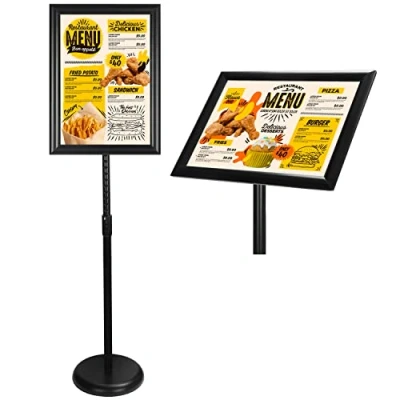 Afbeelding van Belle Vous Zwarte A3 Aanpasbare Poster Houder Standaard Aluminium Staande Display Klik Frame Voor Portretten &amp; Landschap Formaat Beurzen, Winkels en Restaurant Menu’s
