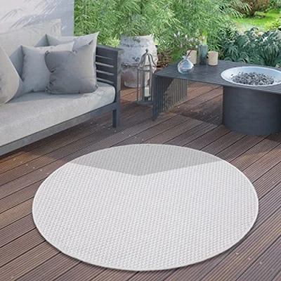 Afbeelding van Paco Home Outdoor Vloerkleed Rond Weerbestendig Balkon Terras Keukenvloerkleed Eenkleurig 200 cm Rund