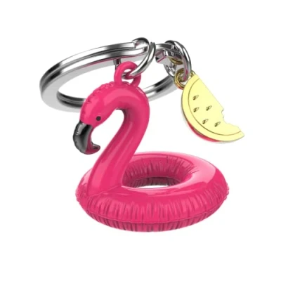 Afbeelding van Metalmorphose sleutelhanger Flamingo zwemband Roze / Metaal