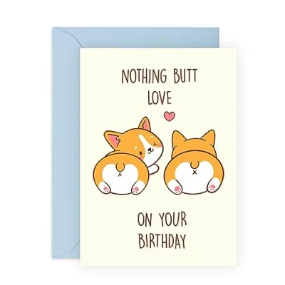 Afbeelding van Central 23 verjaardagskaart met worsthond voor hem en haar, Corgi Love, mama, papa, zoon, dochter, cadeau mannen vrouwen, levering stickers