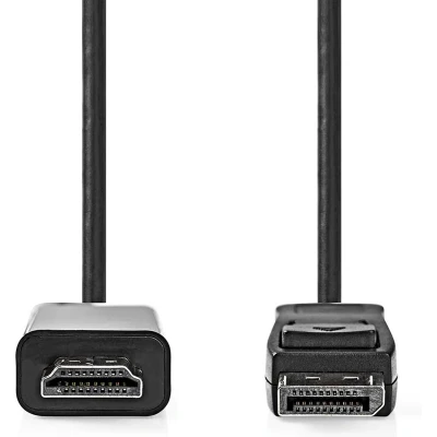 Afbeelding van Nedis Ccgb37100Bk20 Displayport Hdmi Kabel Male Connector 2,0 M Zwart