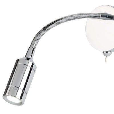 Afbeelding van Searchlight LED Adjustable Wall Lights Wandverlichting Met Schakelaar 7 X 24 Cm 1W Incl. Chroom