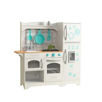 Afbeelding van KidKraft 53424 Countryside speelgoedkeuken, een houten doen alsof speelgoedkeuken voor kinderen met ijsblokjesmaker en inclusief accessoires om allerlei rollen uit te beelden, EZ Kraft montage