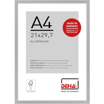Afbeelding van DEHA Design Fotolijst Tribeca, 21 x 29,7 cm (A4), Mat zilver structuur