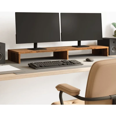Afbeelding van vidaXL Monitorstandaard 100x27x10 cm bewerkt hout oud houtkleurig
