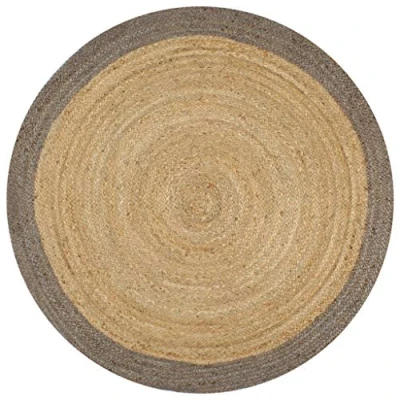 Image de vidaXL Tapis fait à la main Jute avec bord gris 150 cm133676