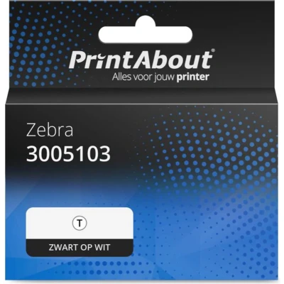 Afbeelding van Huismerk Zebra 3005103 Etiket Zwart op wit (57 mm x 32 mm) 4 rollen