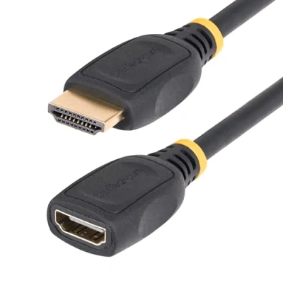 Afbeelding van StarTech.com 1m HDMI 2.0 Verlengkabel, High Speed Port Saver Kabel, 4K 60Hz, Male naar Female Adapter Extender, M/F