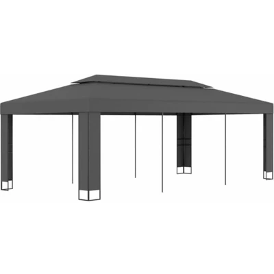 Afbeelding van Prieel met dubbel dak 3x6 m antraciet