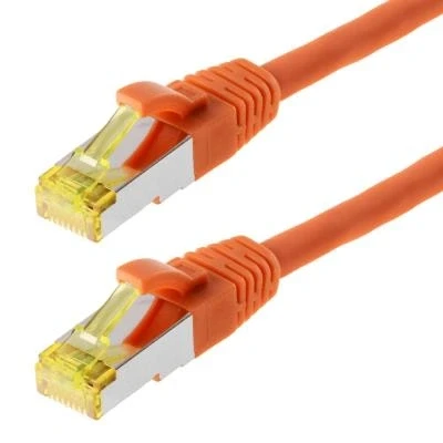 Image de patchcable s ftp (pimf) cat 6a orange 20m avec schmalem knickschutz helos 118194