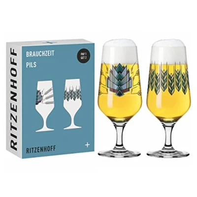 Afbeelding van Pilsgläser mit Motiv Brauchzeit 374 ml Set van 2