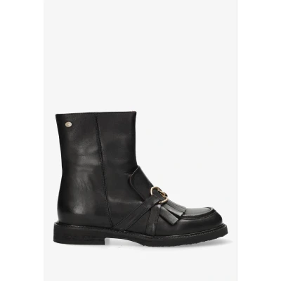 Afbeelding van Fred de la Bretoniere Paris HAY Leather Korte laarzen, Dames, Maat: 41, Black Leer