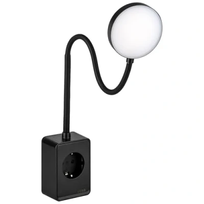 Afbeelding van SEBSON Ledlamp met verstelbare stekker, leeslamp en stekker USB C aansluiting, flexibele zwanenhals, neutraal wit 4000 K, stekkerlamp, nachtlampje 4,5 W, kleur zwart