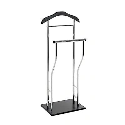 Afbeelding van HAKU Möbel valet chroom, zwart, MDF, metaal Afmeting: L 45 cm x H 110 D 30 cm, Stijl: modern