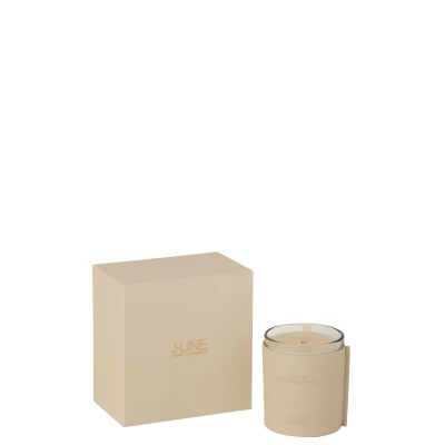Afbeelding van J Line geurkaars leder beige 40U