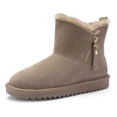 Afbeelding van ara Snowboots, Dames, Maat: 37, Taupe Veloursleer