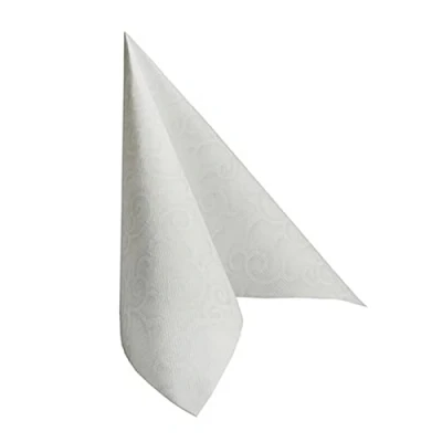 Afbeelding van 50 servetten &quot;Royal Collection&quot;, gevouwen in 4 40 cm x cm, wit, voor bruiloft, verjaardag, verloving, Kerstmis